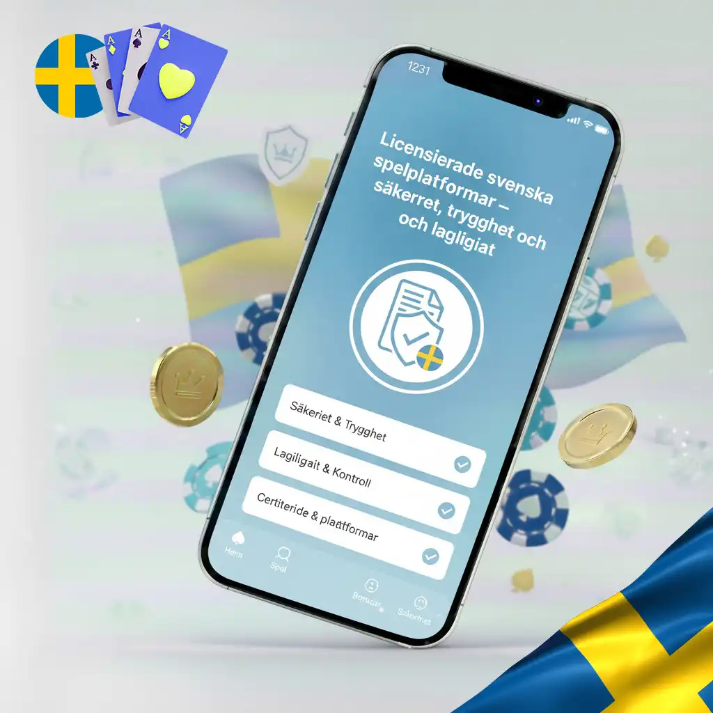 Symboler för svensk licensiering och säkerhet